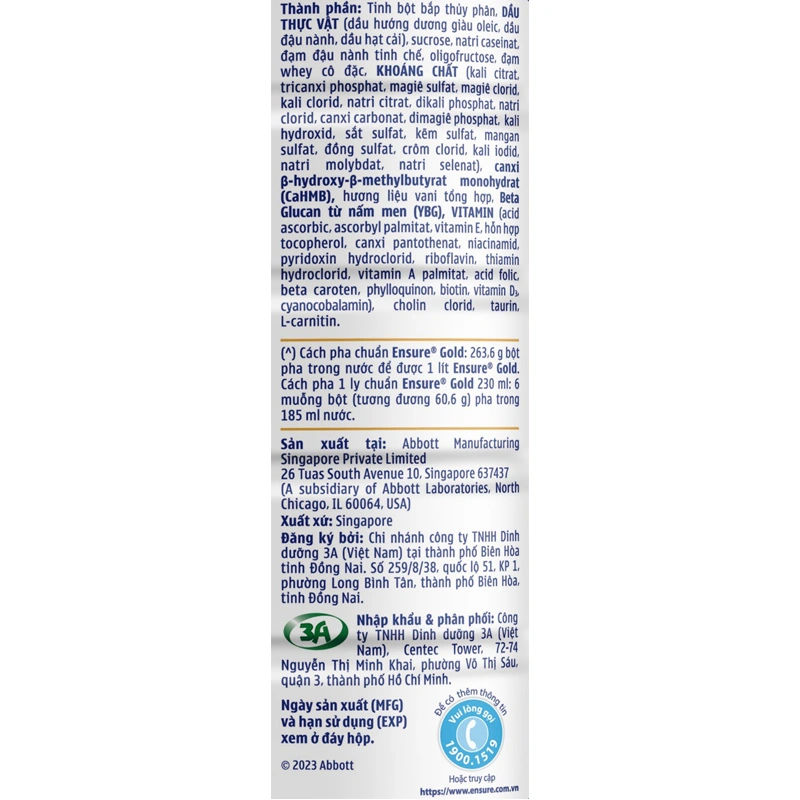 Sữa bột người lớn Ensure Gold StrengthPro hương vani 380g 11