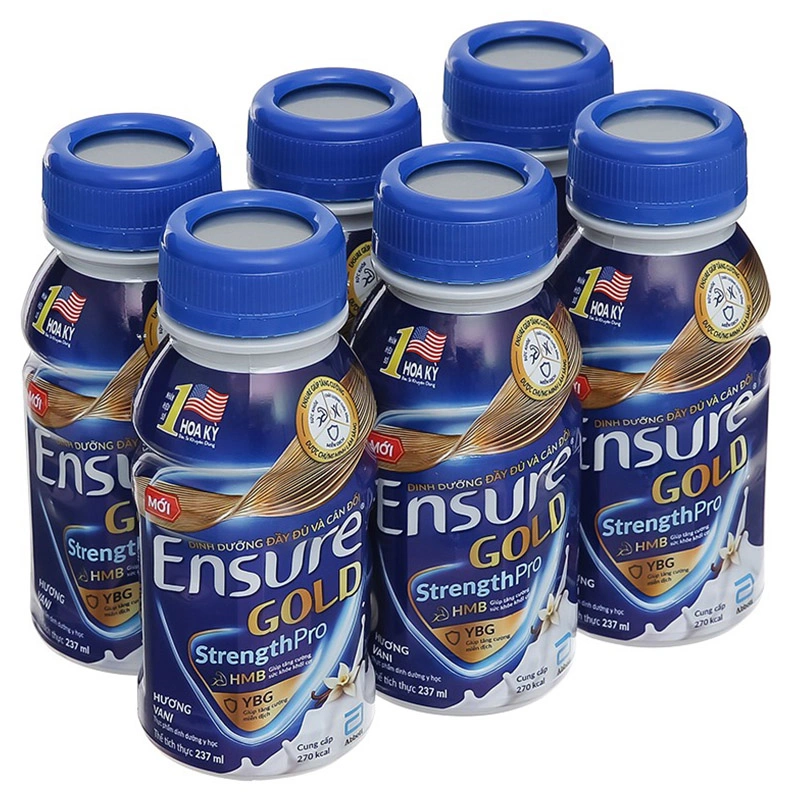 Lốc 6 chai sữa bột người lớn pha sẵn Ensure Gold hương vani 237 ml 9