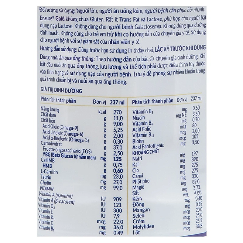 Lốc 6 chai sữa bột người lớn pha sẵn Ensure Gold hương vani 237 ml 14