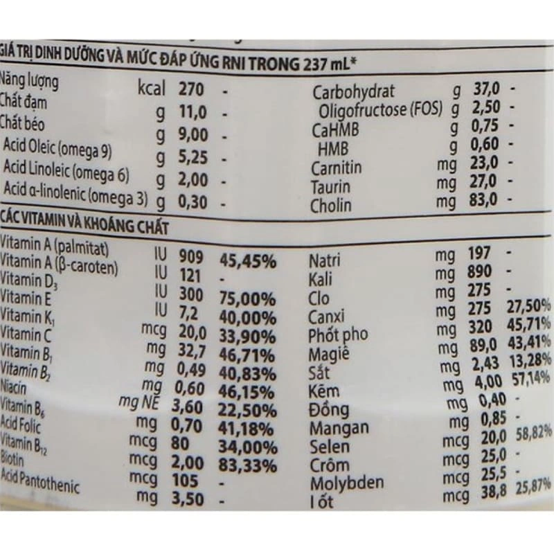 Thùng 24 chai sữa bột người lớn pha sẵn Ensure Gold Vigor hương vani 237 ml 11