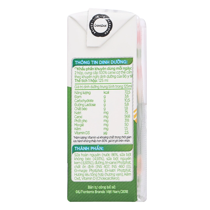 Lốc 4 hộp sữa bột người lớn pha sẵn Anlene Đậm Đặc 4X hương vani 125 ml 9