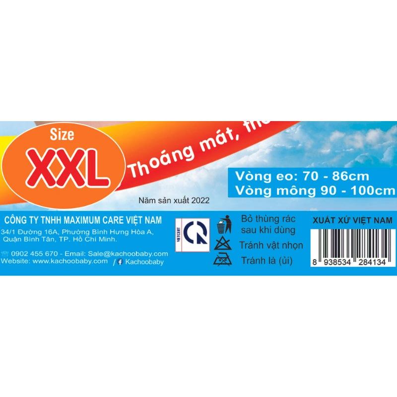 Combo 2 quần lót vải cotton mặc 1 lần KACHOOBABY size XXL (Bịch 5 cái) 10