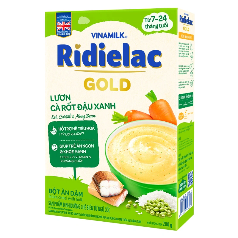Bột ăn dặm Vinamilk Ridielac Gold cá hồi, bông cải xanh hộp 200g (7 - 24 tháng) 42