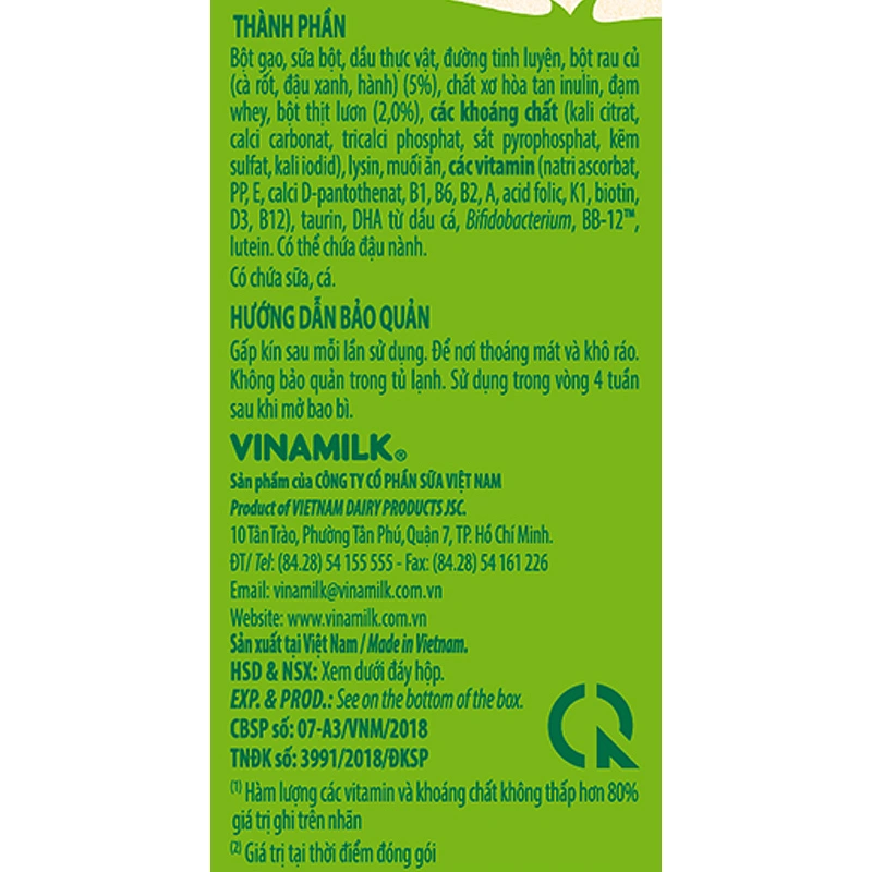 Bột ăn dặm Vinamilk Ridielac Gold cá hồi, bông cải xanh hộp 200g (7 - 24 tháng) 47