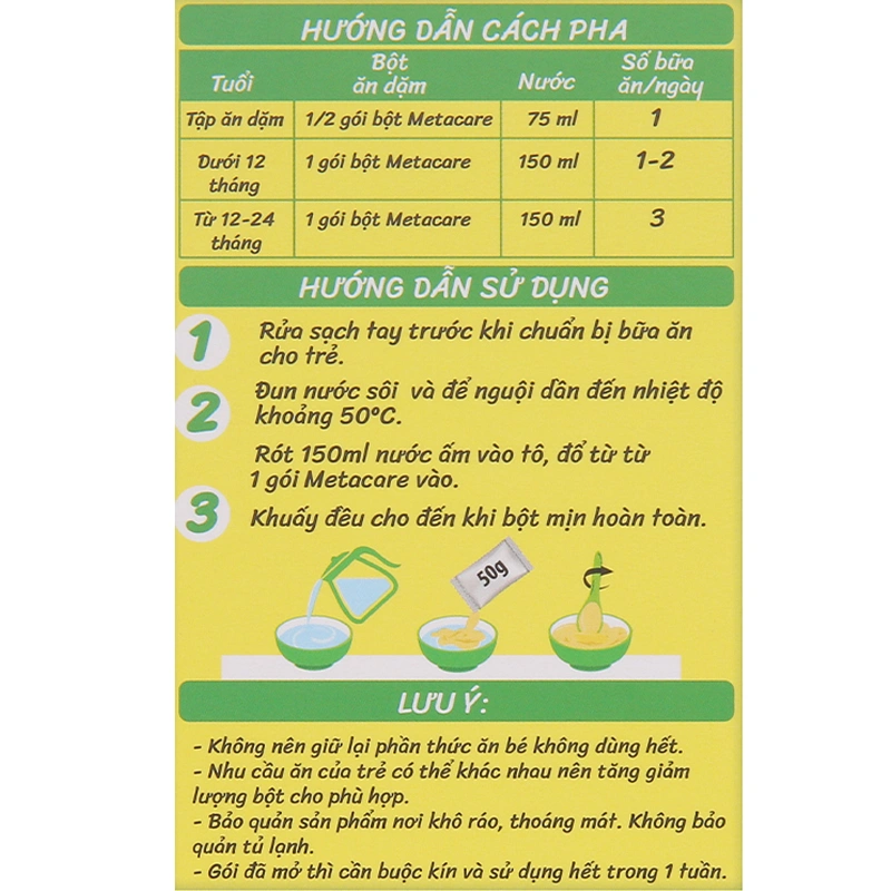 Bột ăn dặm MetaCare 4 vị mặn hộp 200g (7 - 24 tháng) 7