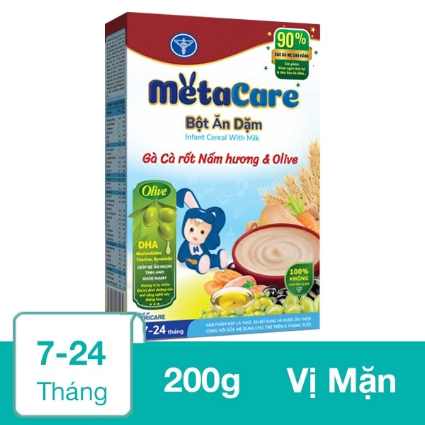 Bột ăn dặm MetaCare heo, rau ngót, bí đỏ và olive hộp 200g (7 - 24 tháng) 9