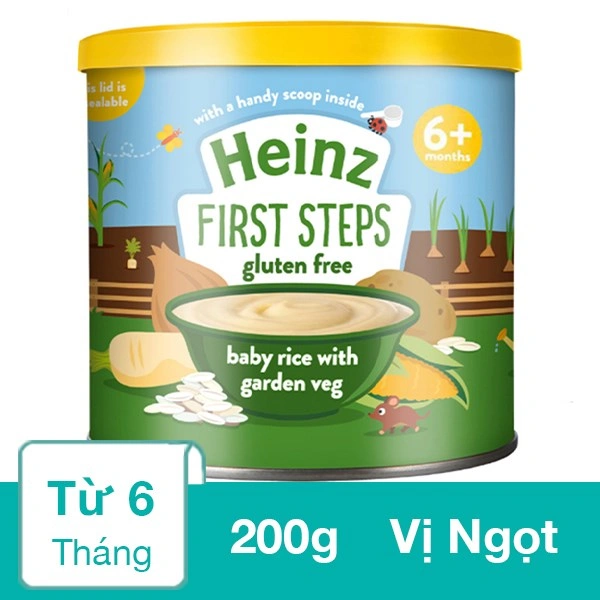 Bột ăn dặm Heinz gạo, rau củ lon 200g (từ 6 tháng) 1