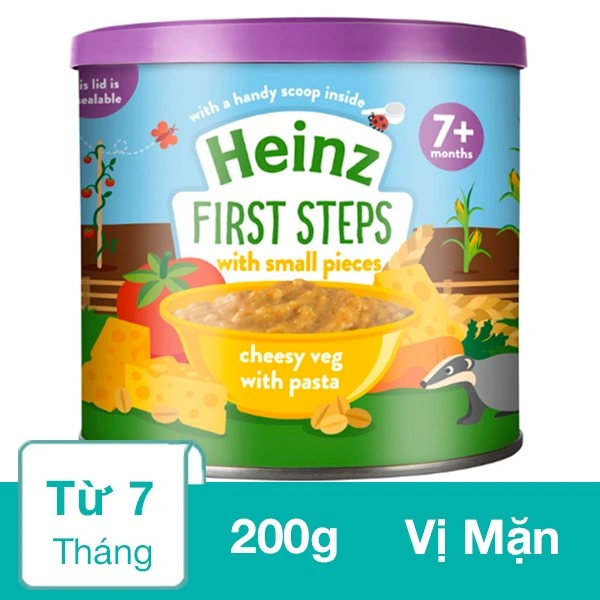 Bột ăn dặm Heinz bột ngũ cốc, cà rốt, phô mai và bắp ngọt lon 200g (từ 7 tháng) 3