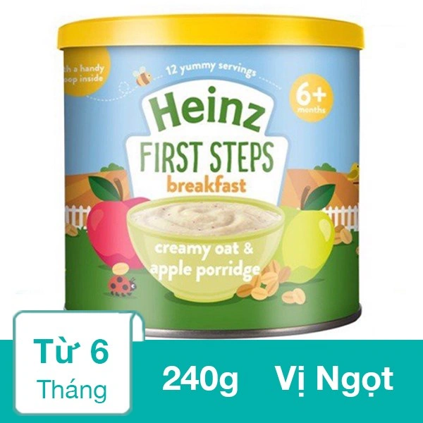 Bột ăn dặm Heinz yến mạch, táo lon 240g (từ 6 tháng) 1