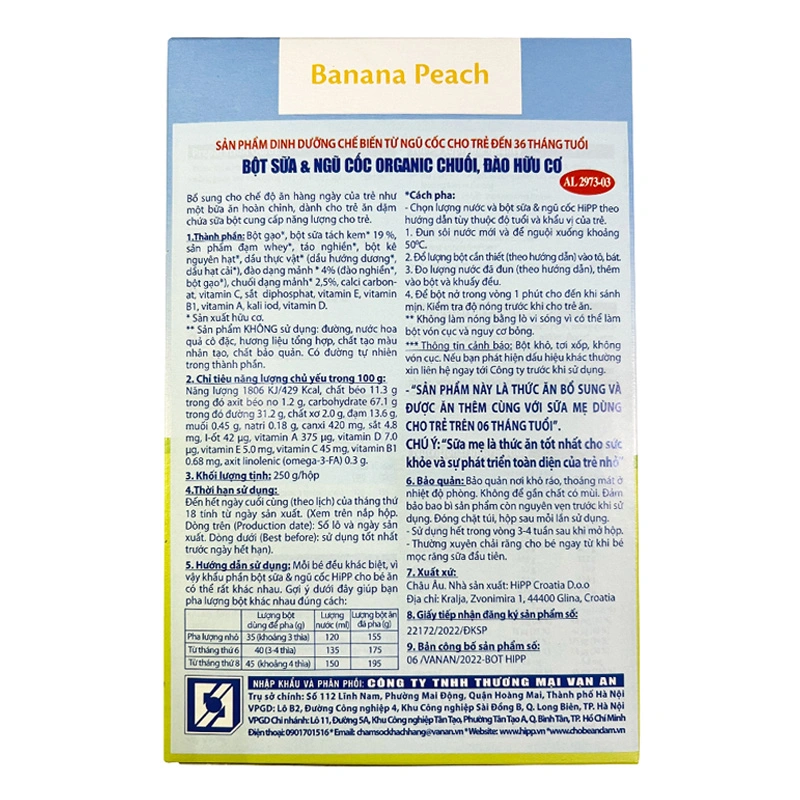 Bột ăn dặm khởi đầu HiPP sữa, ngũ cốc hộp 250g (từ 6 tháng) 6