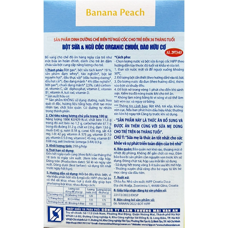 Bột ăn dặm khởi đầu HiPP sữa, ngũ cốc hộp 250g (từ 6 tháng) 9