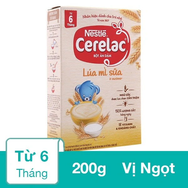 Bột ăn dặm Nestlé Cerelac gạo, trái cây hỗn hợp hộp 200g (từ 6 tháng) 8