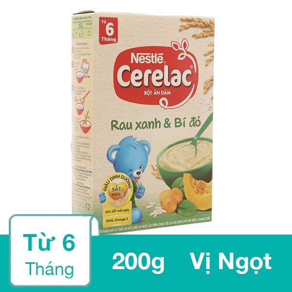 Bột ăn dặm Nestlé Cerelac gạo, trái cây hỗn hợp hộp 200g (từ 6 tháng) 12