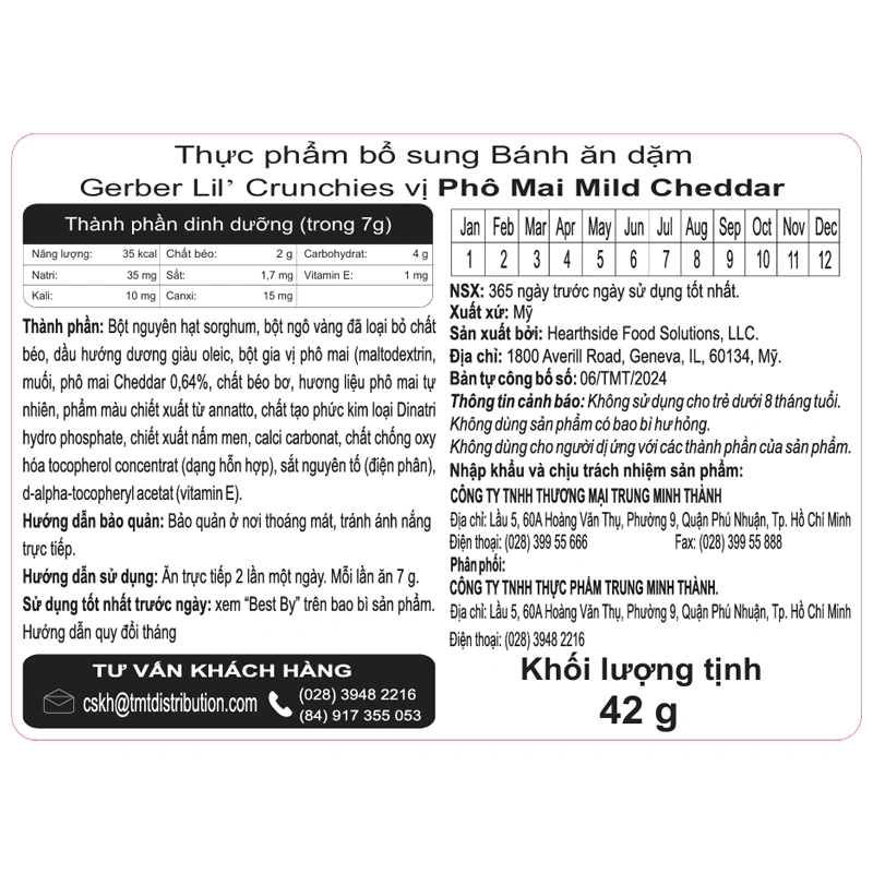 Bánh ăn dặm Gerber Lil' Crunchies vị phô mai lon 42g (từ 8 tháng) - Giao bao bì ngẫu nhiên 8