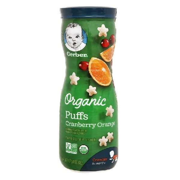 Bánh ăn dặm Gerber Organic Puffs vị táo lon 42g (từ 8 tháng) 3