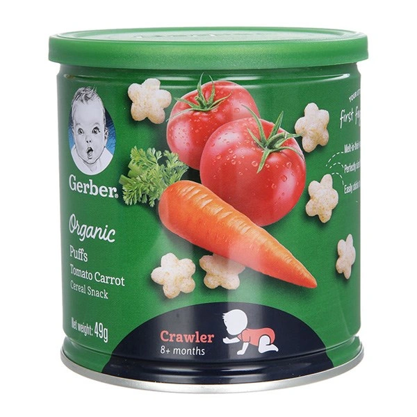 Bánh ăn dặm Gerber Organic Puffs vị cà chua, cà rốt lon 49g (từ 8 tháng) 1