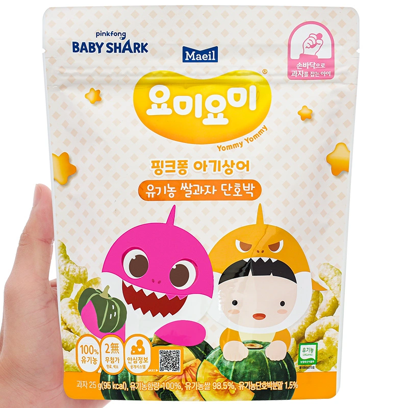 Bánh gạo ăn dặm Maeil Yommy Yommy Organic vị bí đỏ gói 25g (từ 7 tháng) 3