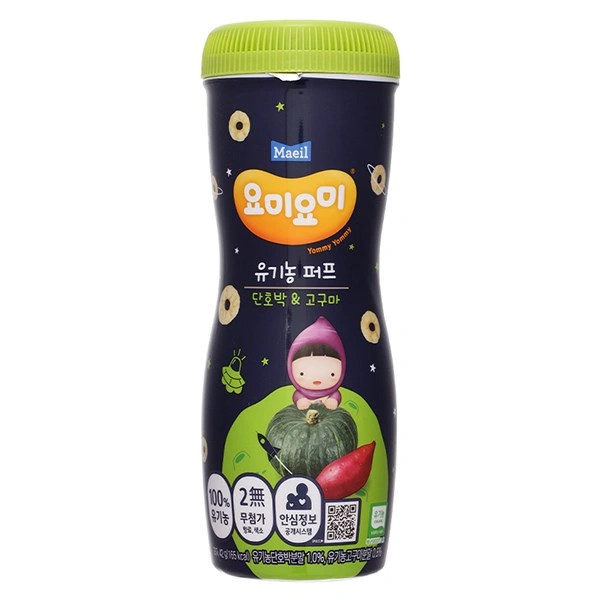 Bánh gạo ăn dặm Maeil Yommy Yommy vị bí đỏ, khoai lang lon 42g (từ 1 tuổi) 1