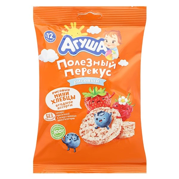 Bánh gạo ăn dặm Agusha vị quả mọng gói 30g (từ 1 tuổi) 1