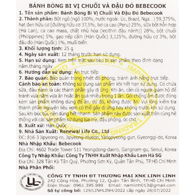 Bánh bỏng bi ăn dặm BeBecook vị đậu gói 25g (từ 1 tuổi) 5