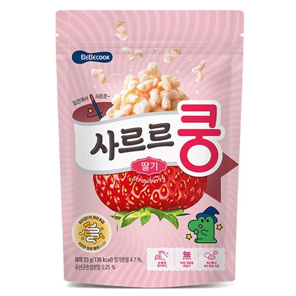 Bánh bỏng ăn dặm bổ sung lợi khuẩn BeBecook vị dâu gói 23g (từ 1 tuổi) 1