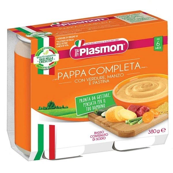 Dinh dưỡng ăn dặm Plasmon rau củ, thịt bò và mì ý 190g (từ 6 tháng) 1