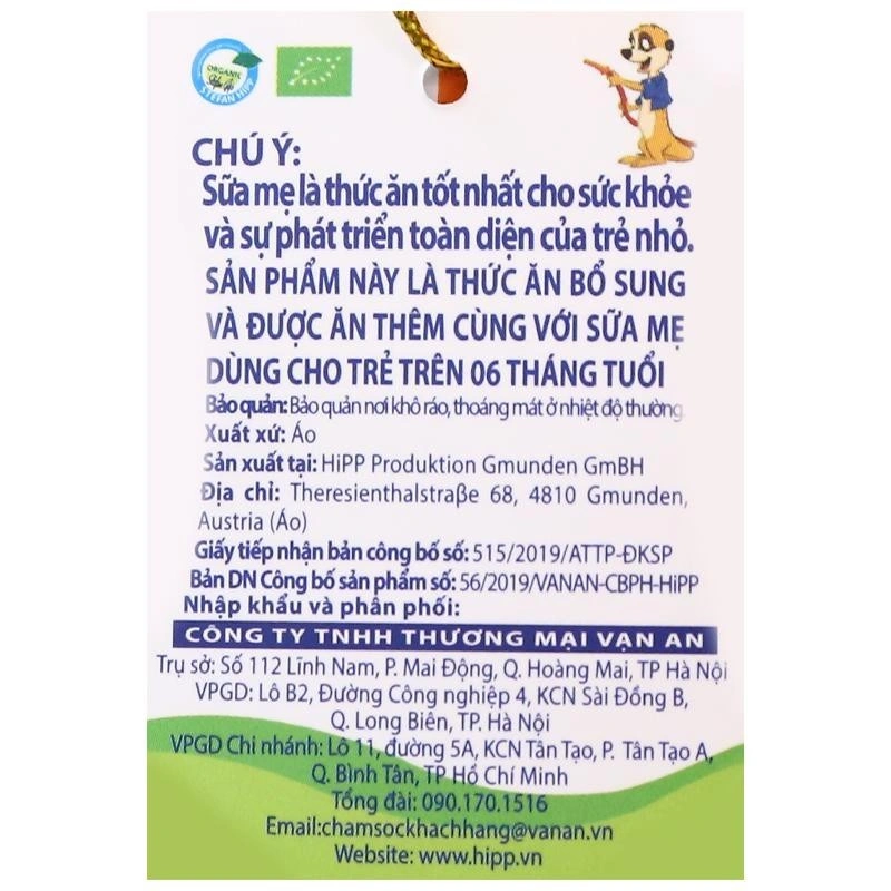 Dinh dưỡng trái cây nghiền HiPPiS táo, chuối túi 100g (từ 6 tháng) 5