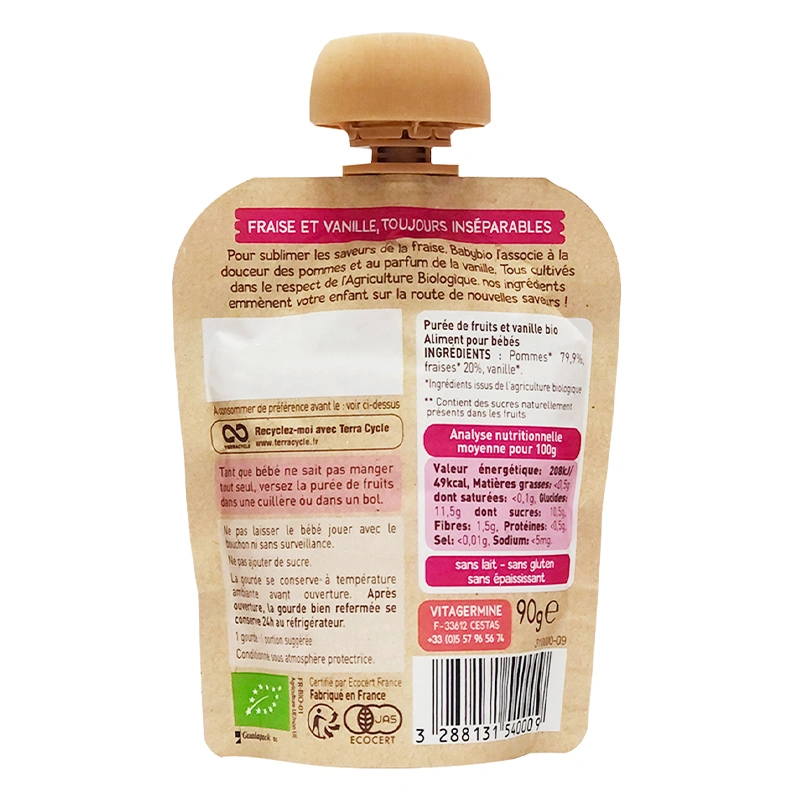 Trái cây nghiền Babybio lê, chuối và hạt kê túi 90g (từ 6 tháng) - Giao bao bì ngẫu nhiên 6