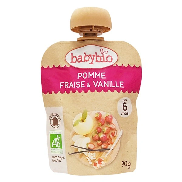 Trái cây nghiền Babybio dâu, táo và vani - Giao bao bì ngẫu nhiên