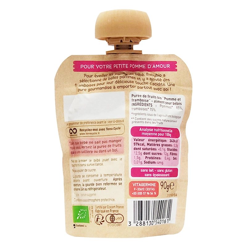 Trái cây nghiền Babybio lê, chuối và hạt kê túi 90g (từ 6 tháng) - Giao bao bì ngẫu nhiên 9