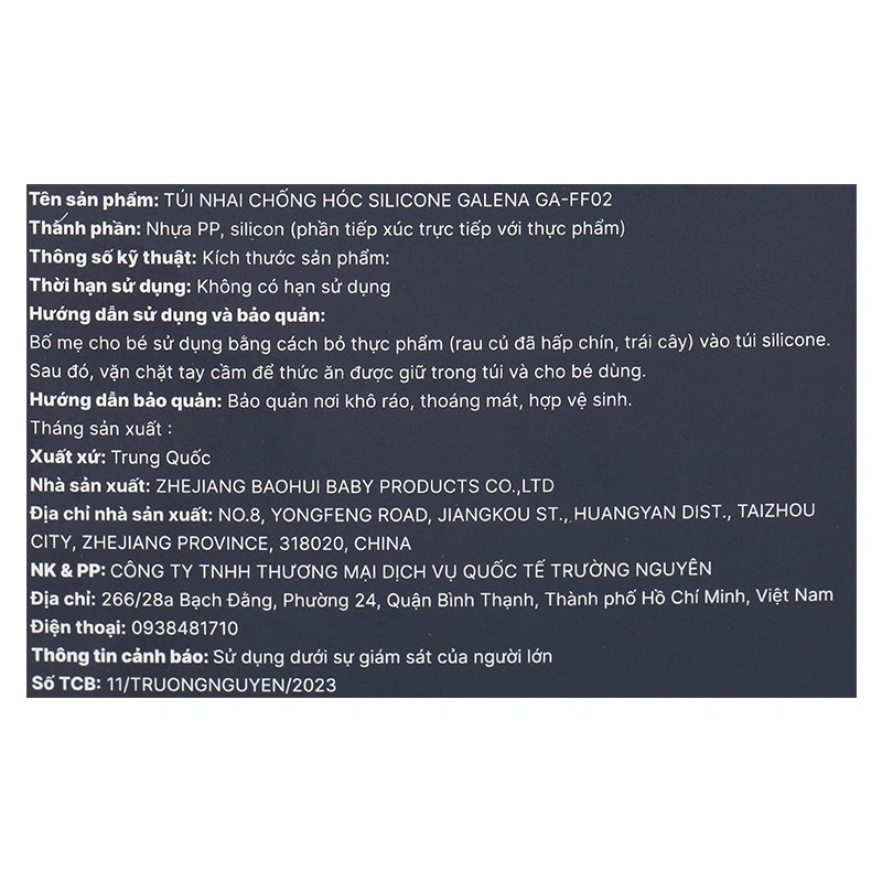 Túi nhai chống hóc Galena GA-FF02 (từ 3 tháng) 8
