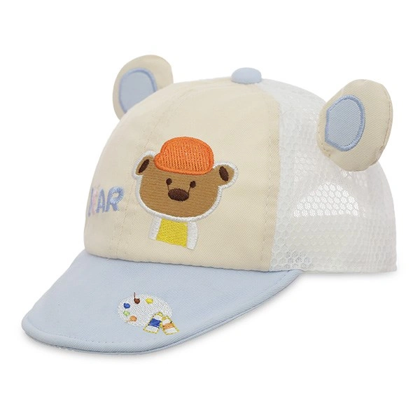 Nón kết cho bé Á Châu thêu Gấu Bear màu vàng 5