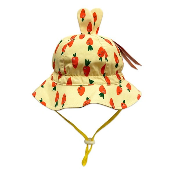 Nón vành cho bé gái Duy Ngọc họa tiết cà rốt màu vàng 1