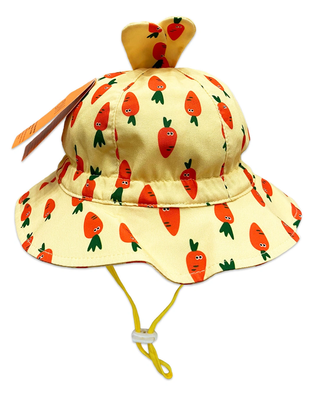 Nón vành cho bé gái Duy Ngọc họa tiết cà rốt màu vàng 4