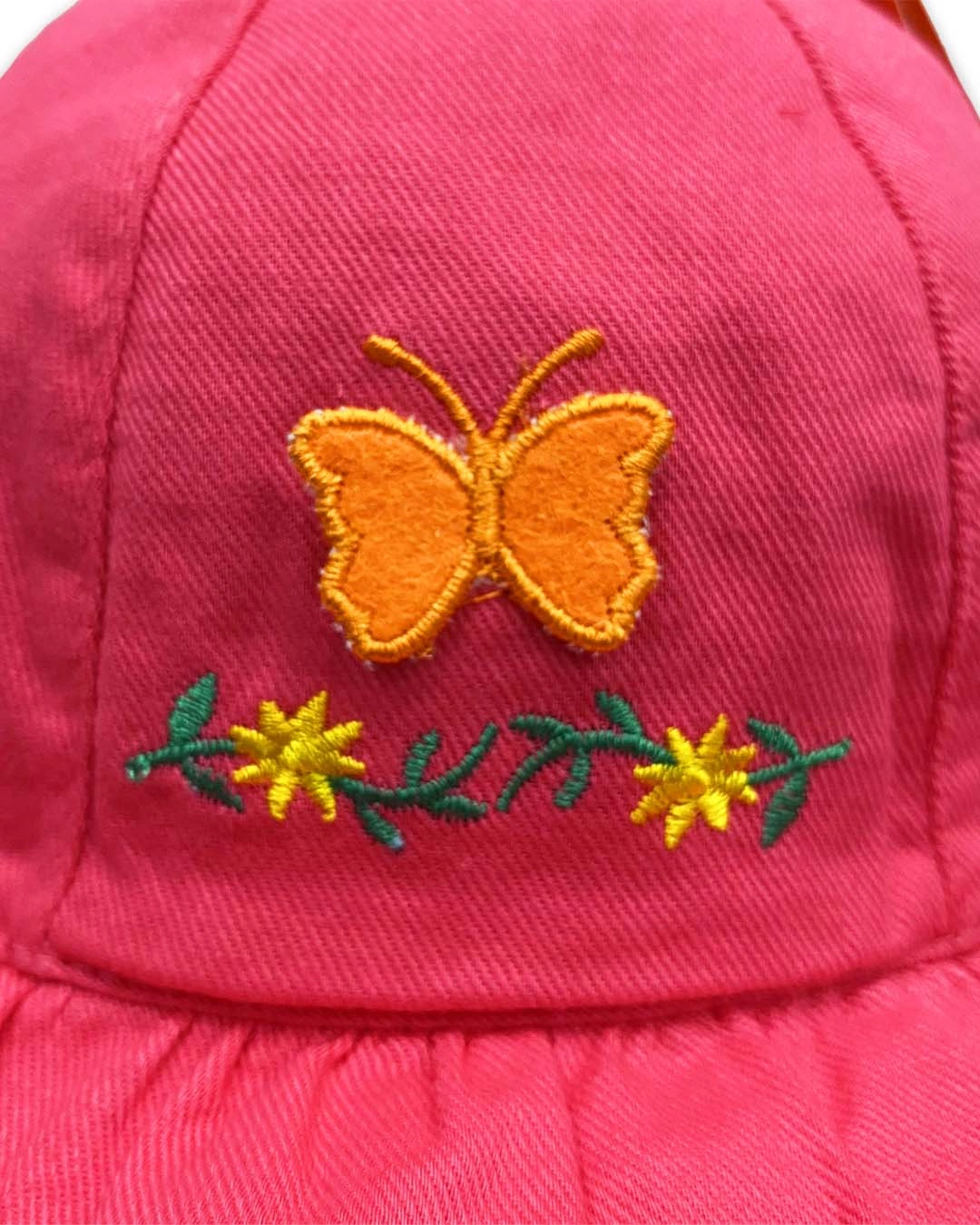 Nón vành cho bé gái Duy Ngọc thêu hoa bướm màu hồng nhạt 14