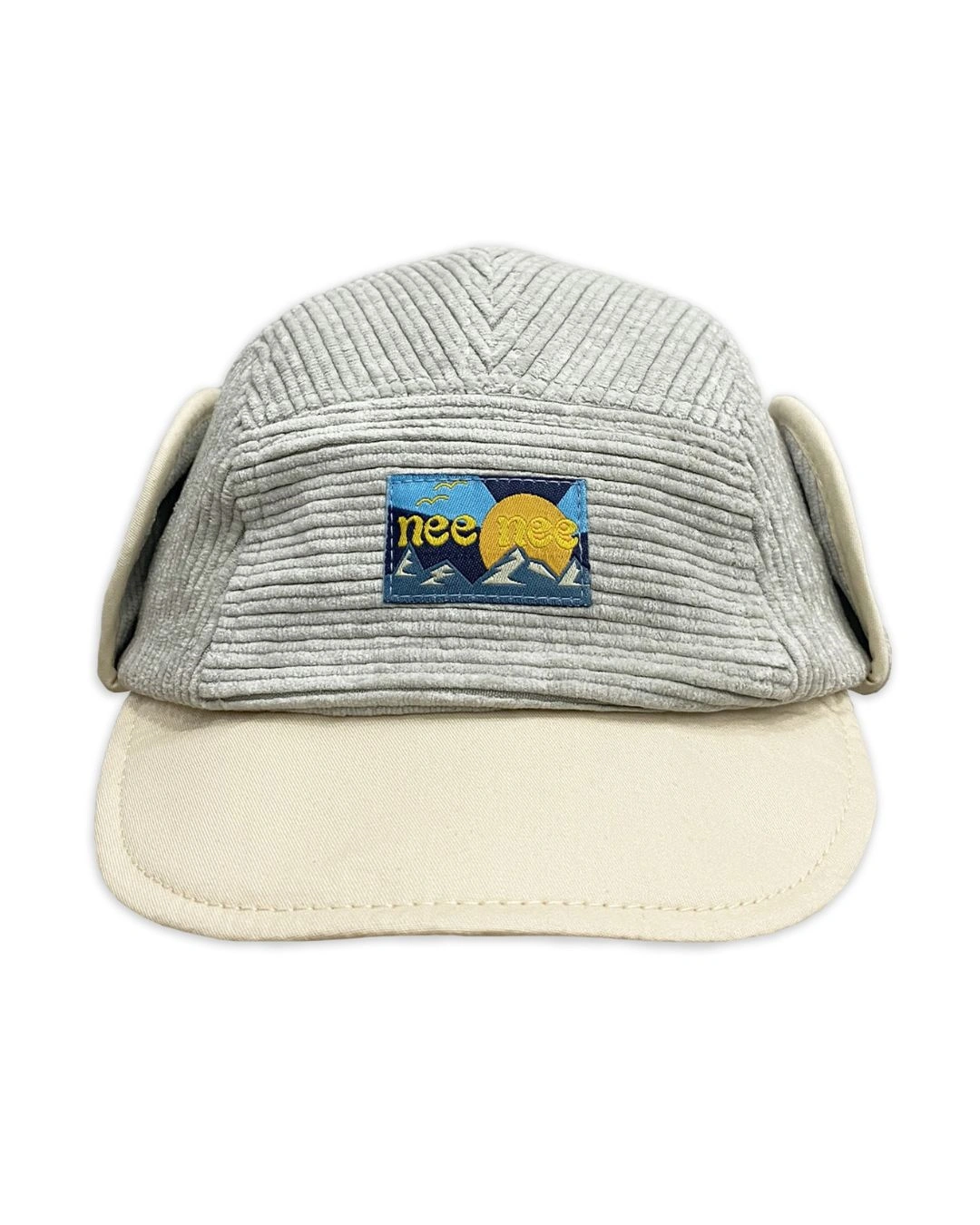 Nón kết cho bé trai Duy Ngọc che tai in chữ và hình màu xám 2