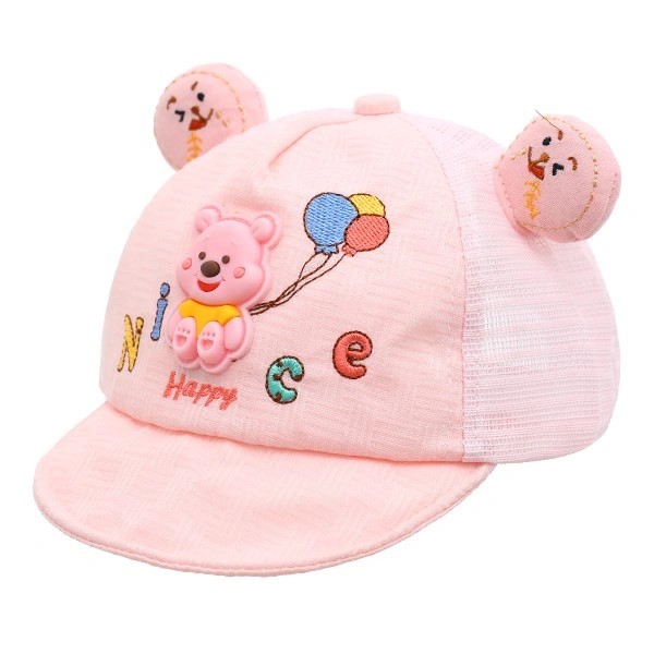 Nón kết cho bé TOP KIDS thêu gấu Happy màu xanh 8