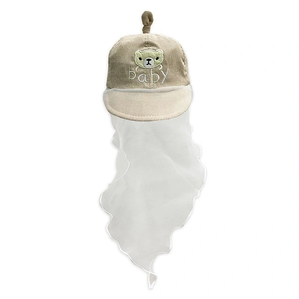 Nón kết cho bé Duy Ngọc thêu họa tiết gấu, chữ baby màu xanh nhạt 3