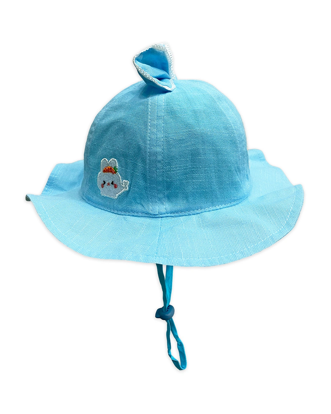 Nón vành cho bé gái Duy Ngọc thêu thỏ màu xanh dương 2