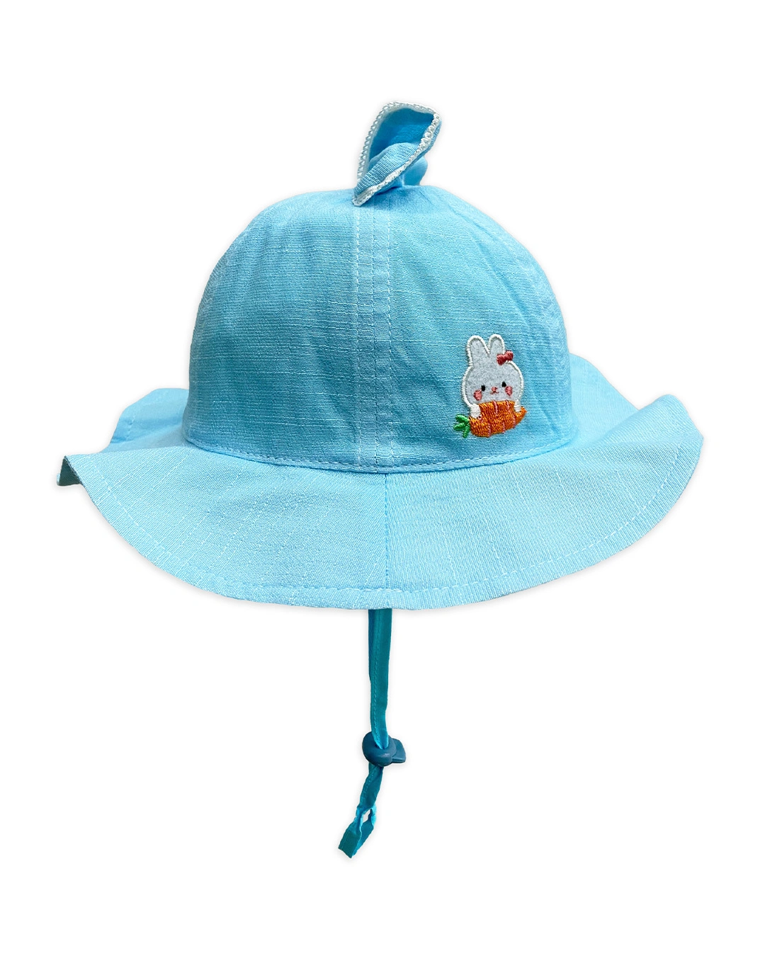 Nón vành cho bé gái Duy Ngọc thêu thỏ màu xanh dương 3