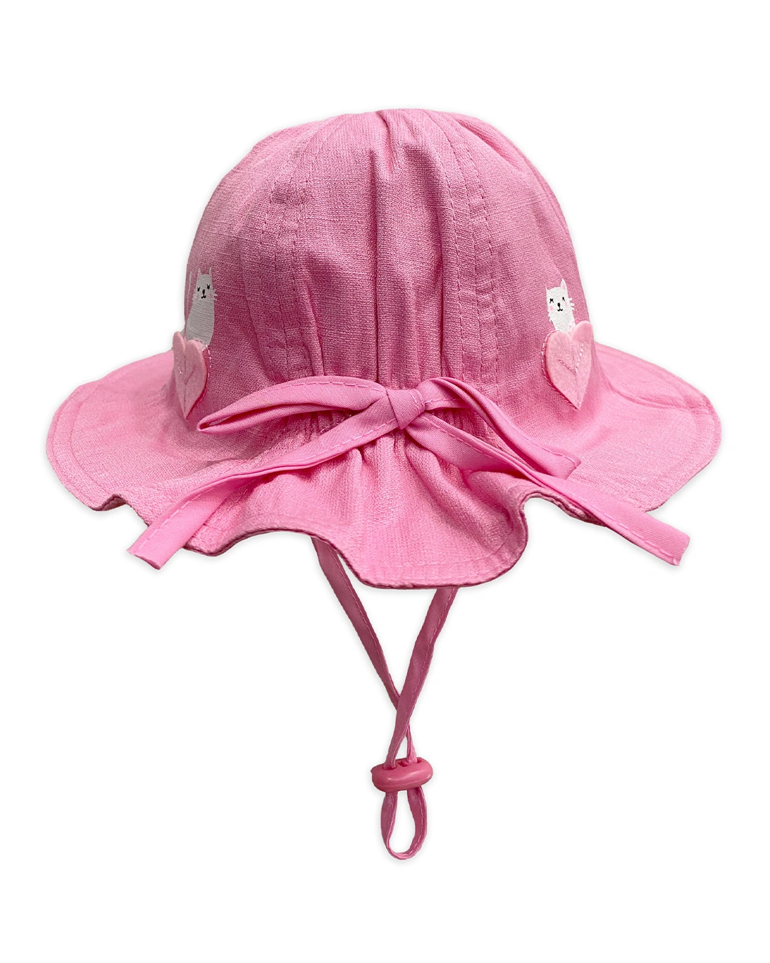 Nón vành cho bé gái Duy Ngọc in hình mèo màu vàng 13