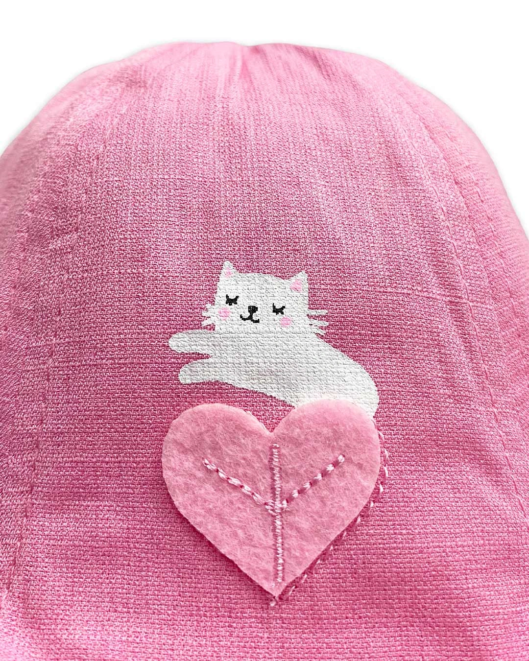 Nón vành cho bé gái Duy Ngọc in hình mèo màu vàng 14