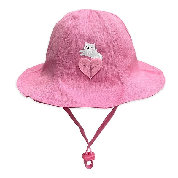 Nón vành cho bé gái Duy Ngọc in hình mèo màu hồng 1