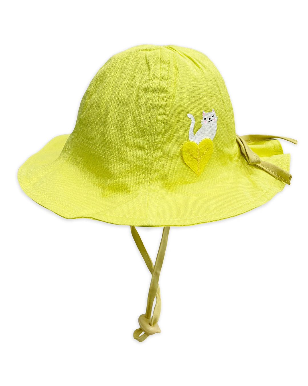 Nón vành cho bé gái Duy Ngọc in hình mèo màu vàng 2