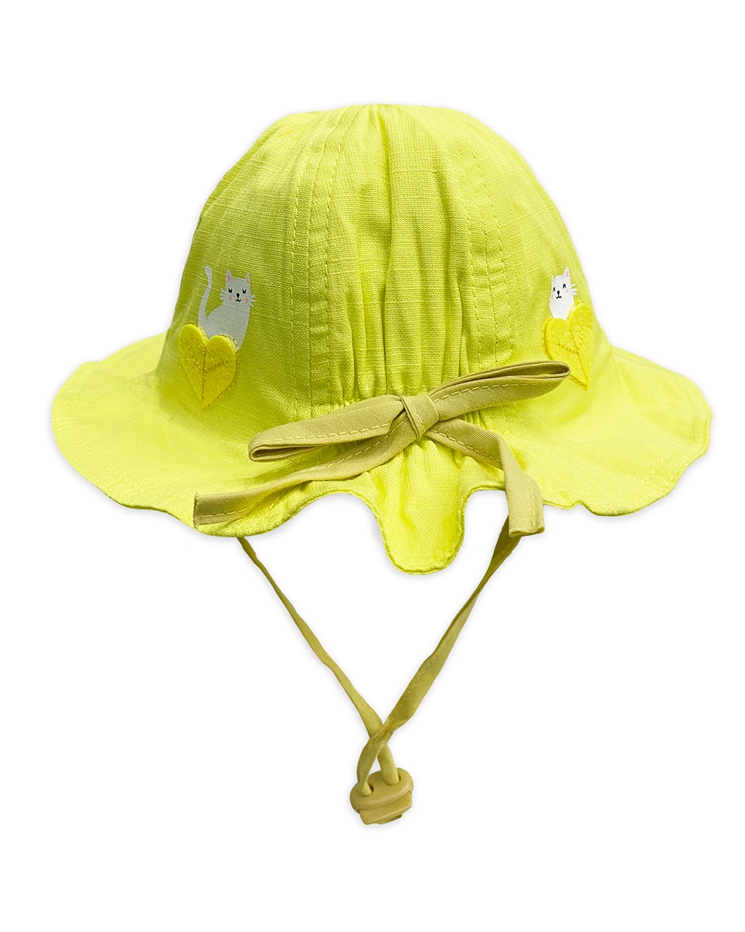 Nón vành cho bé gái Duy Ngọc in hình mèo màu vàng 4
