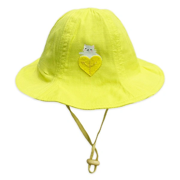 Nón vành cho bé gái Duy Ngọc in hình mèo màu vàng 1