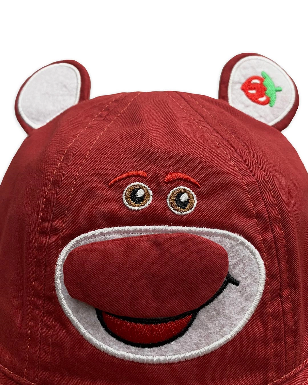Nón vành cho bé trai Duy Ngọc in hình gấu dâu màu hồng đậm 5