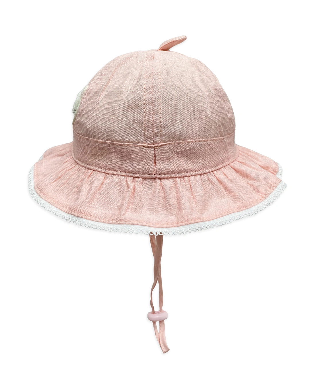 Nón vành cho bé gái Duy Ngọc thêu mèo màu hồng nhạt 2