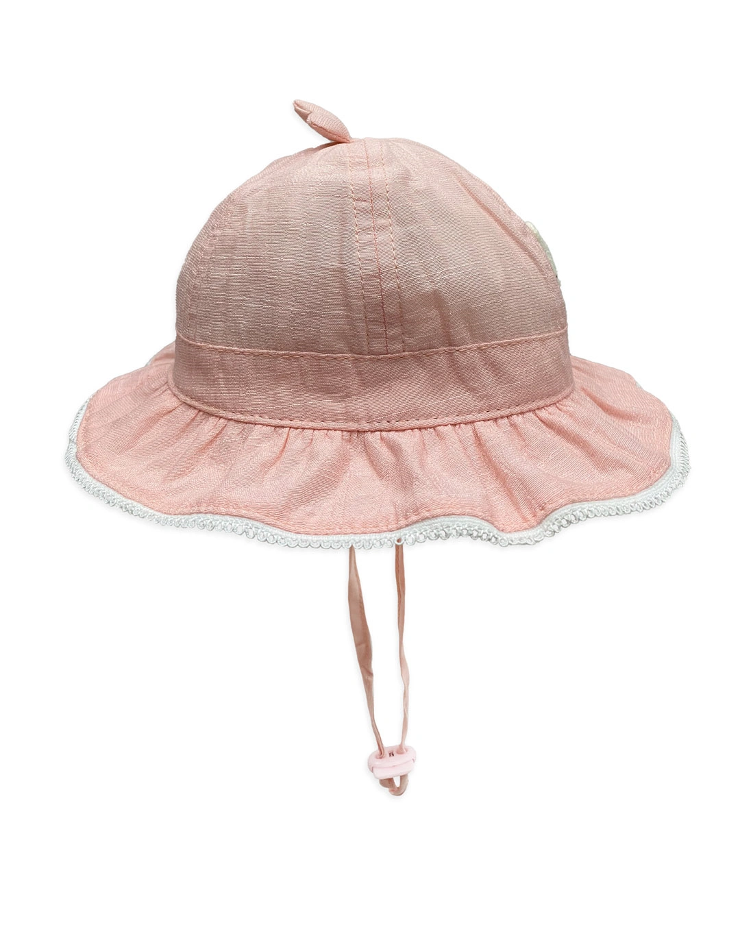 Nón vành cho bé gái Duy Ngọc thêu mèo màu hồng nhạt 3