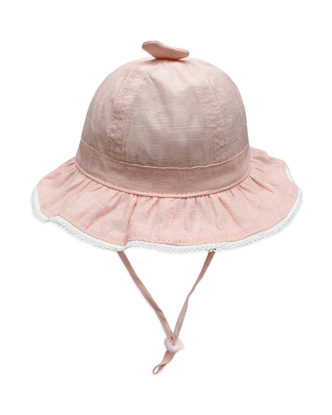 Nón vành cho bé gái Duy Ngọc thêu mèo màu hồng nhạt 4